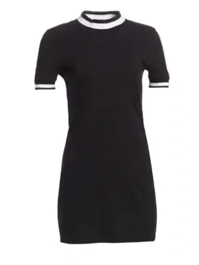 Shop Alexander Wang T Rib-trim T-shirt Dress In Black