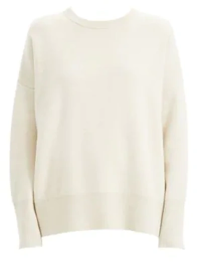Shop Theory Relaxed Wool-blend Drop Shoulder Sweater In Cream