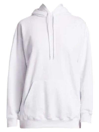 Shop Balenciaga Logo Hoodie In Bianco
