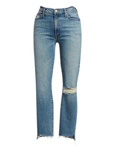 Shop Mother Stunner High-rise Step Fray Ankle Skinny Jeans In Exposed Secret Sister