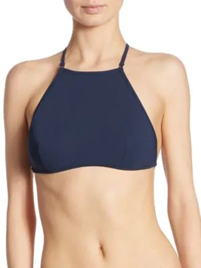 Shop Zimmermann Separates Halter Bikini Top In Navy