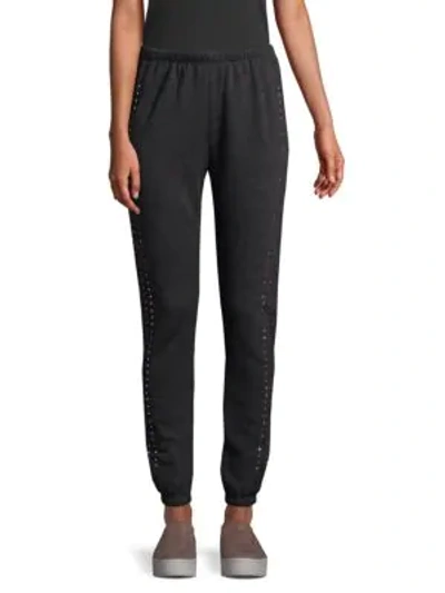 Shop Wildfox Embellished Sweatpants In Clean Black