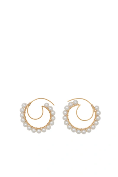 Shop Beck Jewels Opening Ceremony Lune Pearl Hoops In Pearls