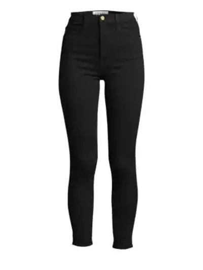 Shop Frame Ali High-rise Cigarette Skinny Jeans In Noir