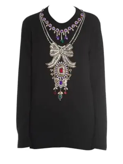 Shop Dolce & Gabbana Jewel Crewneck Sweater In Black