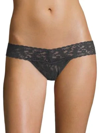 Shop Hanky Panky Rolled Low-rise Thong In Granite