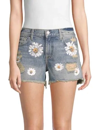 Shop 7 For All Mankind Cutoff Distressed Denim Shorts In Mineral Desert Springs