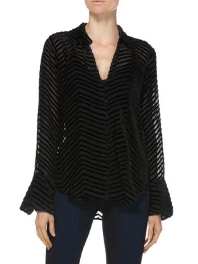 Shop Paige Toscani Silk-blend Blouse In Black