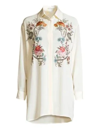 Shop Etro Embroidered Floral Tunic In White