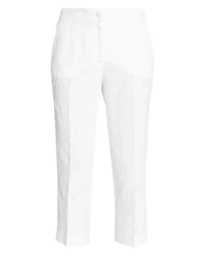 Shop Dolce & Gabbana Jacquard Ankle Pants In White