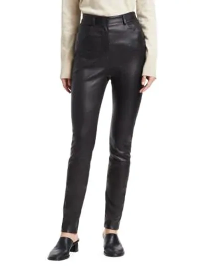 Shop The Row Kate Leather Pants In Black