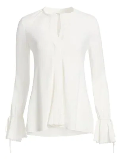 Shop Derek Lam 10 Crosby Bell Sleeve Blouse In Soft White