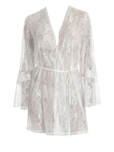 Shop Jonquil Sutton Lace Wrap Robe In Ivory