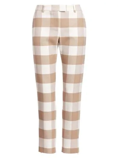 Shop Altuzarra Henri Wool Check Pants In Oat Ivory