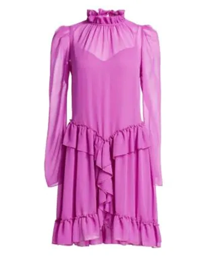 Shop See By Chloé Long Sleeve Ruffle Dress In Striking Purple