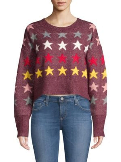 Shop Wildfox Rainbow Star Sweater In Crushed Berry