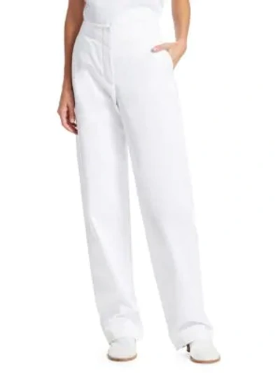 Shop The Row Taylor Cotton Trousers In White