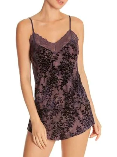 Shop In Bloom Opulence 2-piece Velvet Camisole & Shorts Set In Violet