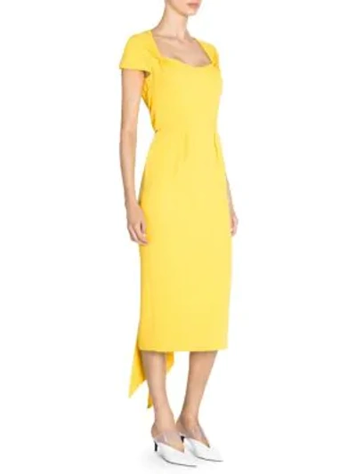 Shop Stella Mccartney Amal Stretch Cady Cap Sleeve Dress In Canary
