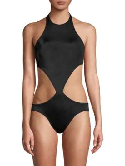 Shop Norma Kamali Chuck Cutout Swimsuit In Black