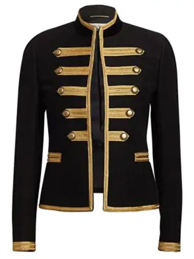Shop Saint Laurent Moleskine Officers Jacket In Black Multi