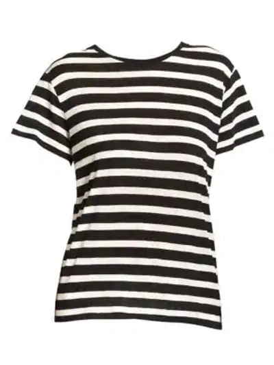 Shop R13 Women's Striped Boy Tee In Black White