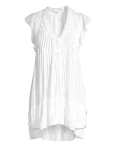 Shop Poupette St Barth Sasha Lace-trim Mini Dress In White