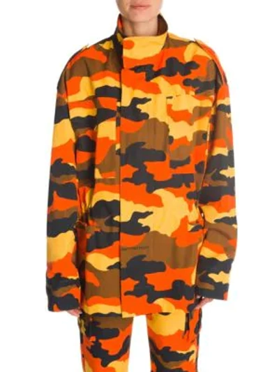 Shop Off-white Camouflage All Over Jacket In Orange Camo