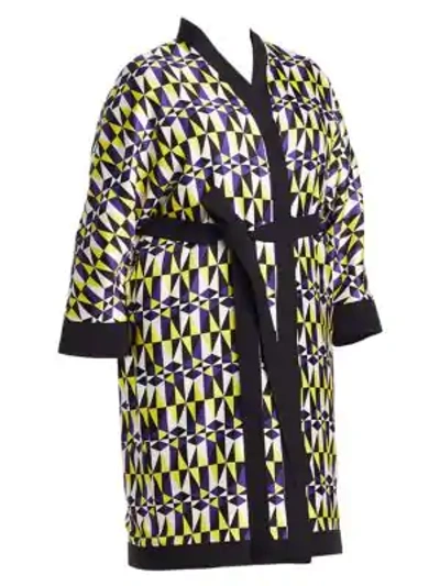 Shop Marina Rinaldi Fausto Puglisi X  Fedelta Geometric Print Kimono Jacket In Purple