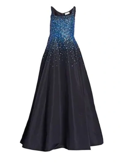 Shop Ahluwalia Lefaye Ballerina Embroidered Gown In Midnight