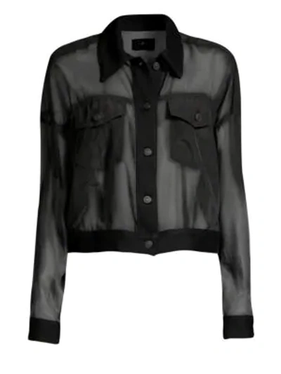 Shop 7 For All Mankind Organza Bubble Jacket In Stark Black