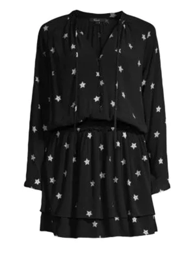 Shop Rails Jasmine Star Ruffle Hem Mini Dress In Black