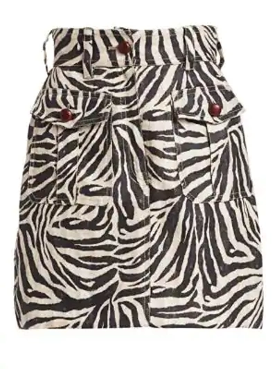 Shop Zimmermann Corsage Safari Zebra Print Mini Skirt
