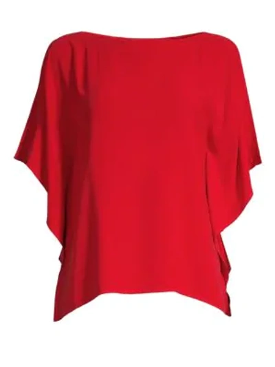 Shop Eileen Fisher Silk Open Sleeve Boatneck Top In Lacquer
