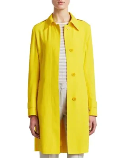 Shop Akris Punto Belted Trench Coat In Limone