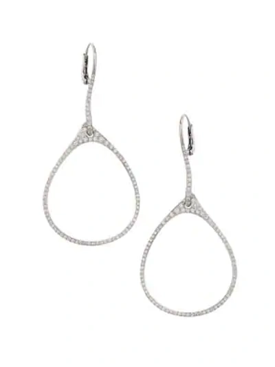 Shop Etho Maria Women's Diamond 18k White Gold Oval Drop Earrings