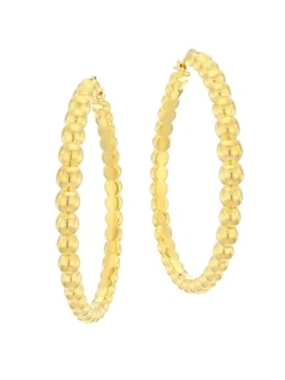 Shop Roberto Coin 18k Yellow Gold Beaded Hoop Earrings