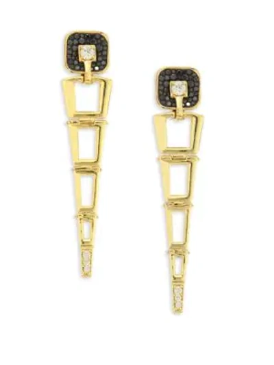 Shop Plevé Women's Opus Black Diamond & 18k Yellow Gold Egyptian Drop Earrings In Gold/black