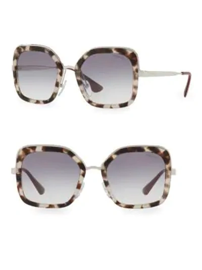 Shop Prada Square 54mm Gradient Lens Sunglasses In Opal Brown