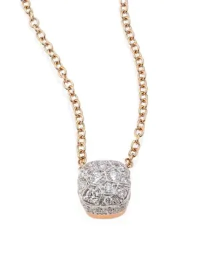 Shop Pomellato Women's Nudo Diamond & 18k Rose Gold Pendant Necklace