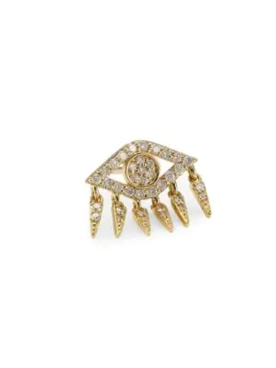 Shop Sydney Evan Women's 14k Yellow Gold & Diamond Evil Eye Stud Earring