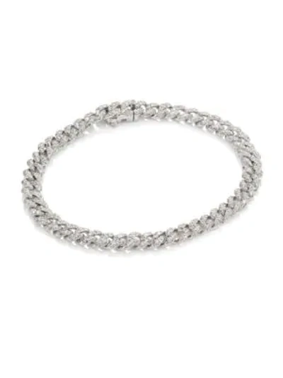 Shop Shay Essentials Mini Pave Diamond Link Bracelet In White Gold