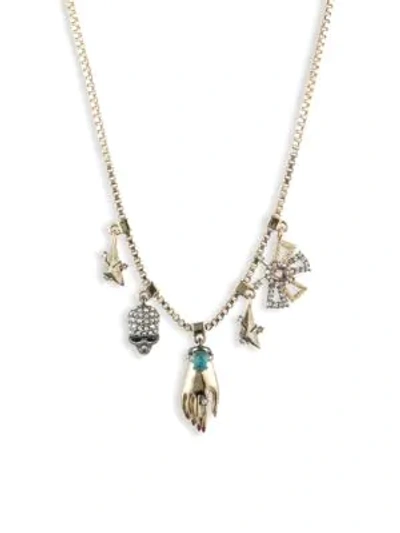 Shop Alexis Bittar Vanitas Charm Necklace In Silver
