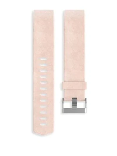 Shop Fitbit Luxe Leather Charge 2 Accessory Band In Blush Pink