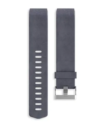 Shop Fitbit Luxe Leather Charge 2 Accessory Band In Navy