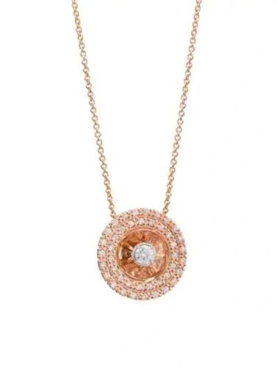 Shop Plevé Women's Aura 14k Rose Gold & Diamond Round Pendant Necklace