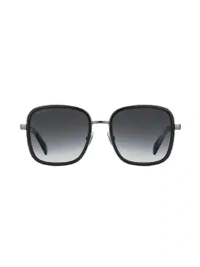 Shop Jimmy Choo 54mm Elvas Rhinestone Square Sunglasses In Black Multi