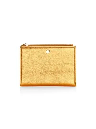 Shop Oad Everywhere Metallic Leather Travel Wallet In Honey Gold