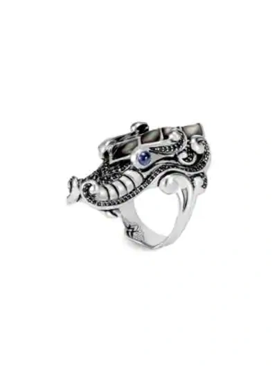 Shop John Hardy Women's Legends Mother Of Pearl & Sapphire Naga Ring In Silver