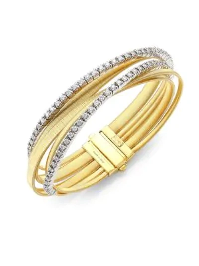 Shop Marco Bicego Masai Diamond Tennis Bracelet In Yellow Gold